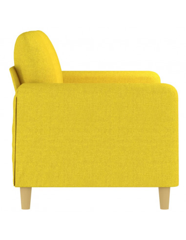 Divano a 2 Posti Giallo Chiaro 120 cm in Tessuto