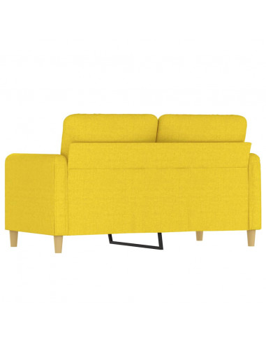 Divano a 2 Posti Giallo Chiaro 120 cm in Tessuto