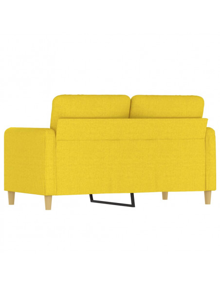 Divano a 2 Posti Giallo Chiaro 120 cm in Tessuto