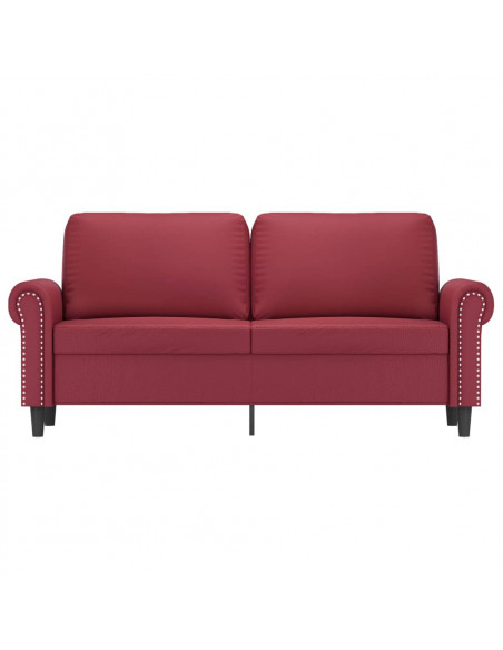 Divano a 2 Posti Rosso Vino 140 cm in Similpelle
