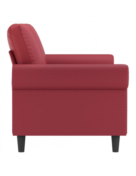 Divano a 2 Posti Rosso Vino 140 cm in Similpelle