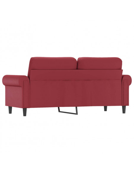 Divano a 2 Posti Rosso Vino 140 cm in Similpelle