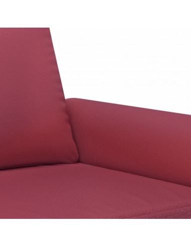Divano a 2 Posti Rosso Vino 140 cm in Similpelle