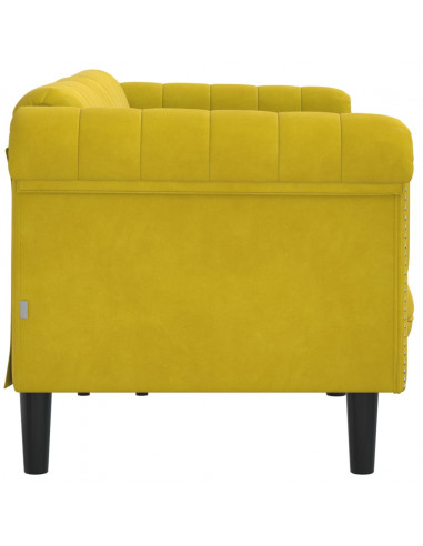 Divano a 3 Posti Giallo in Velluto