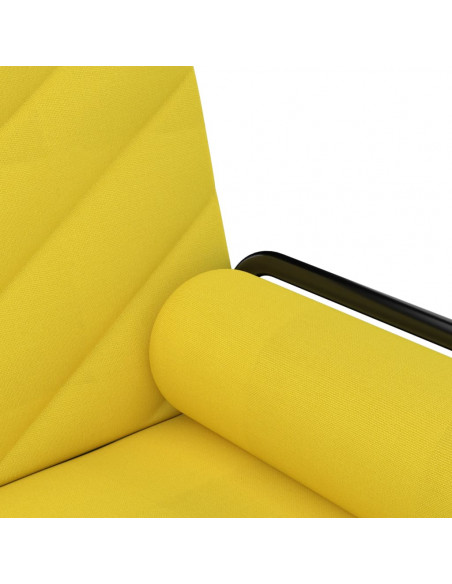 Divano Letto con Braccioli Giallo Chiaro in Tessuto