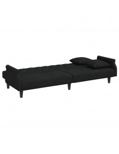 Divano Letto con Braccioli Nero in Velluto 2