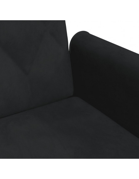 Divano Letto con Braccioli Nero in Velluto