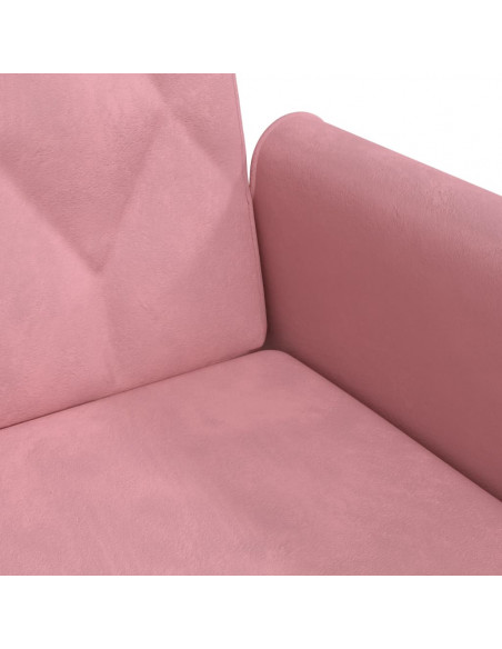 Divano Letto con Braccioli Rosa in Velluto