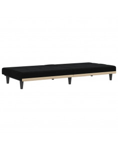 Divano Letto con Portabicchieri in Tessuto Nero 2