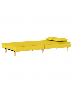 Divano Letto Giallo Chiaro in Tessuto 2