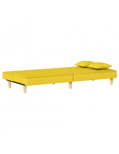 Divano Letto Giallo Chiaro in Tessuto