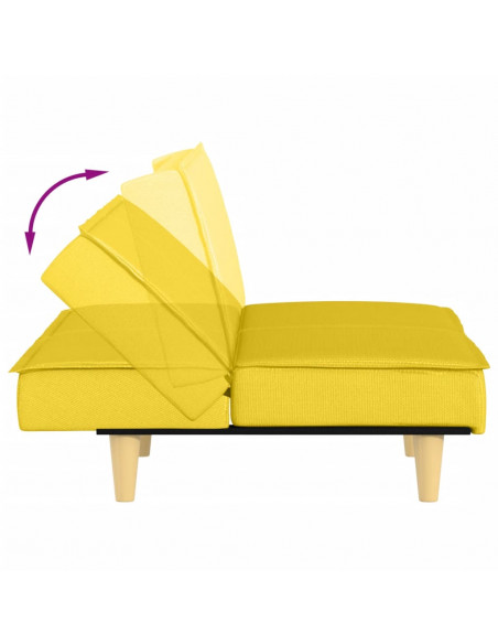 Divano Letto Giallo Chiaro in Tessuto