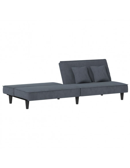 Divano Letto Grigio Scuro in Velluto