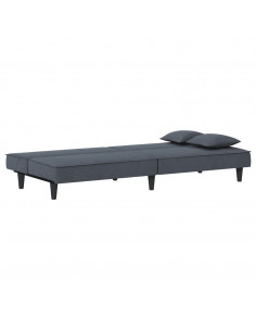 Divano Letto Grigio Scuro in Velluto 2
