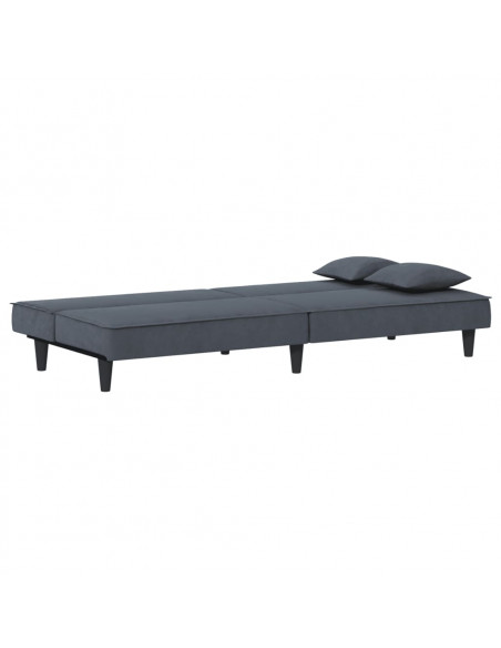 Divano Letto Grigio Scuro in Velluto