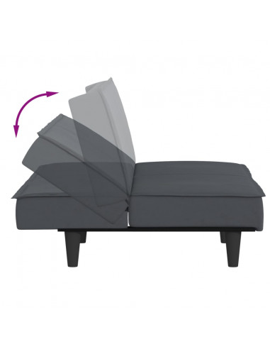 Divano Letto Grigio Scuro in Velluto