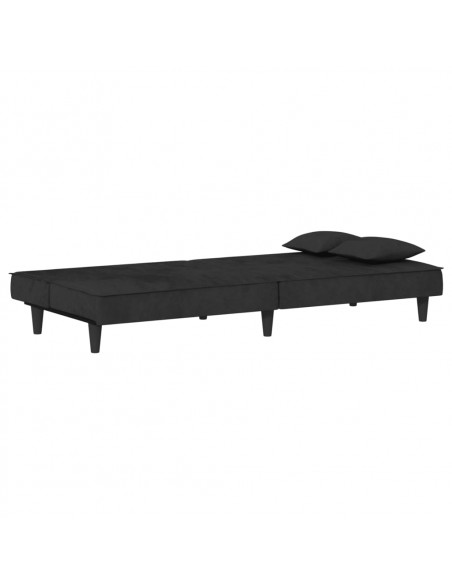 Divano Letto Nero in Velluto