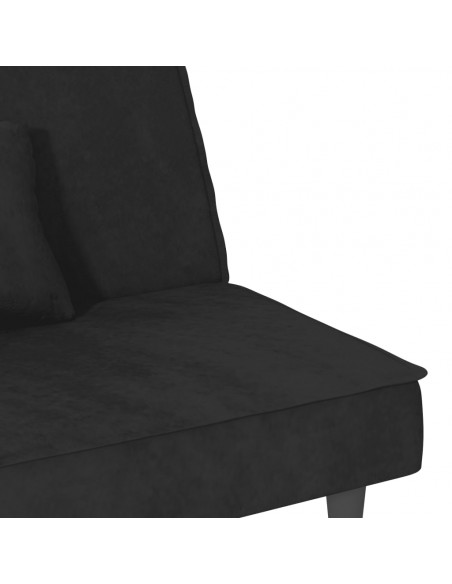 Divano Letto Nero in Velluto