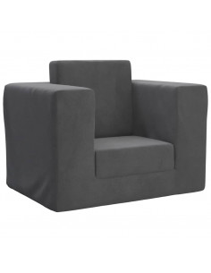 Divano Letto per Bambini Antracite in Morbido Peluche