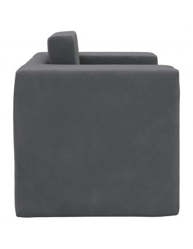 Divano Letto per Bambini Antracite in Morbido Peluche