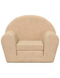 Divano Letto per Bambini Crema in Morbido Peluche 2