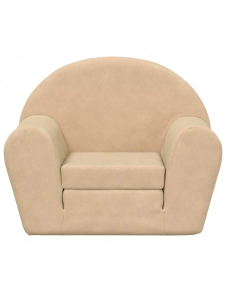 Divano Letto per Bambini Crema in Morbido Peluche