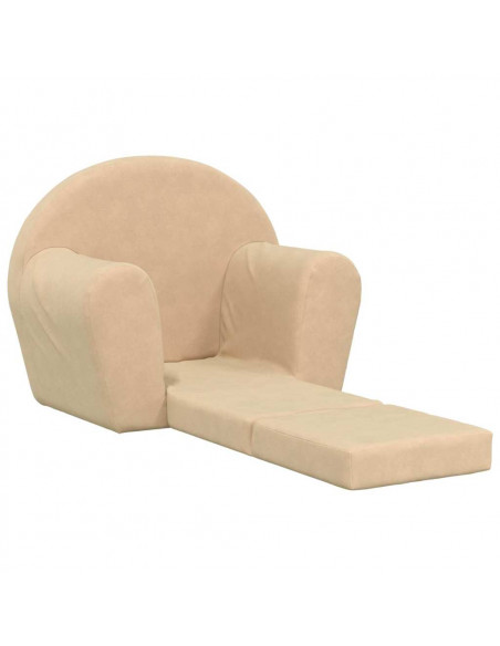 Divano Letto per Bambini Crema in Morbido Peluche