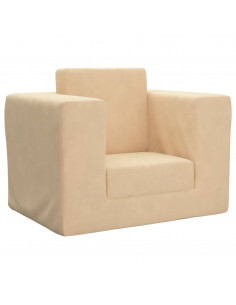 Divano Letto per Bambini Crema in Morbido Peluche