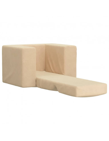 Divano Letto per Bambini Crema in Morbido Peluche