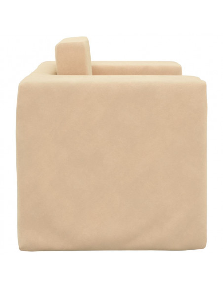 Divano Letto per Bambini Crema in Morbido Peluche