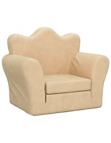 Divano Letto per Bambini Crema in Morbido Peluche