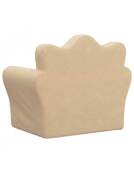 Divano Letto per Bambini Crema in Morbido Peluche