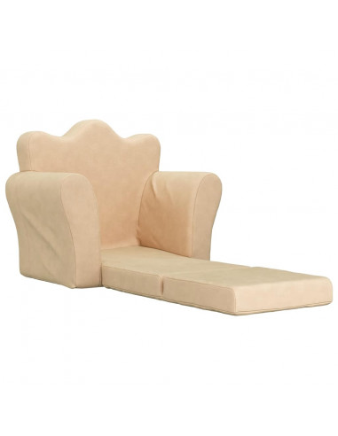 Divano Letto per Bambini Crema in Morbido Peluche