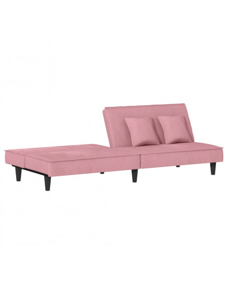 Divano Letto Rosa in Velluto