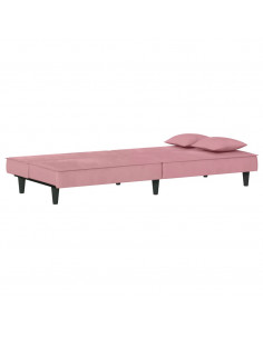 Divano Letto Rosa in Velluto 2
