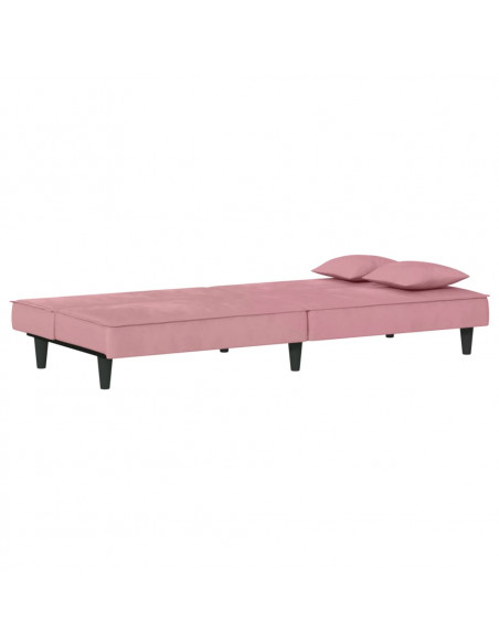 Divano Letto Rosa in Velluto