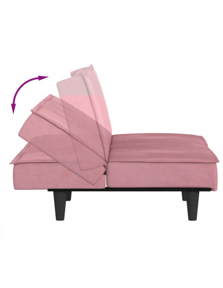 Divano Letto Rosa in Velluto