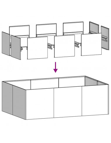 Fioriera 120x80x40 cm in Acciaio Zincato
