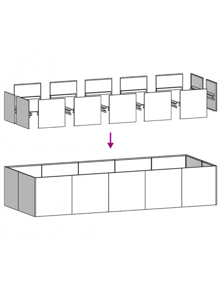 Fioriera 200x80x40 cm in Acciaio Inox
