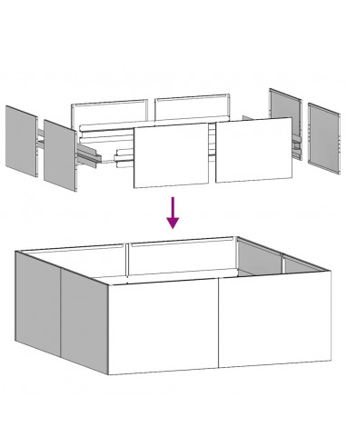Fioriera 80x80x30 cm in Acciaio Inox