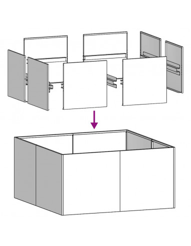 Fioriera 80x80x40 cm in Acciaio Zincato