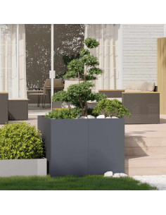 Fioriera Antracite 100x100x80 cm in Acciaio 2