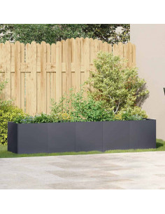 Fioriera Antracite 200x40x40 cm in Acciaio Laminato a Freddo 2