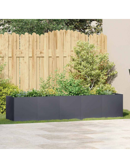 Fioriera Antracite 200x40x40 cm in Acciaio Laminato a Freddo