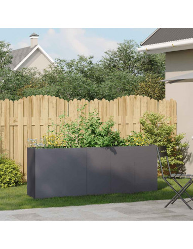 Fioriera Antracite 200x40x80 cm in Acciaio Laminato a Freddo