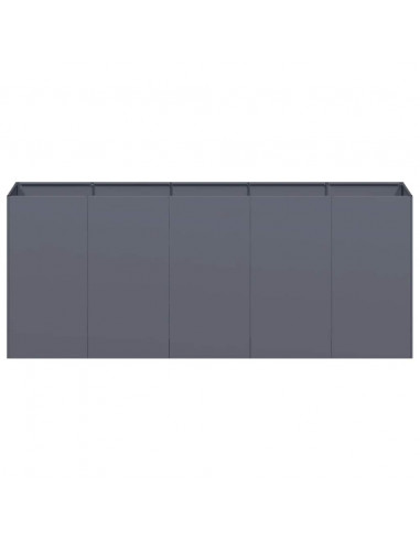 Fioriera Antracite 200x40x80 cm in Acciaio Laminato a Freddo