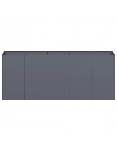 Fioriera Antracite 200x40x80 cm in Acciaio Laminato a Freddo