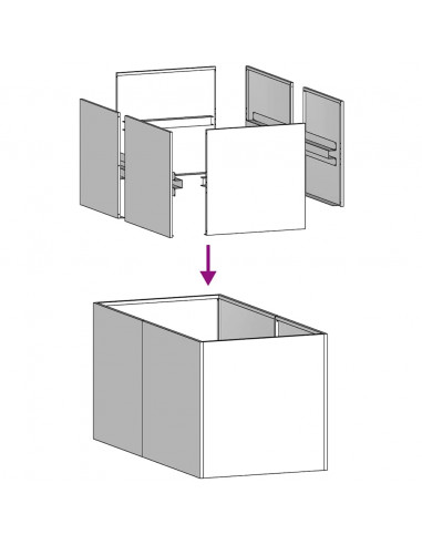 Fioriera Antracite 40x80x40 cm in Acciaio Laminato a Freddo
