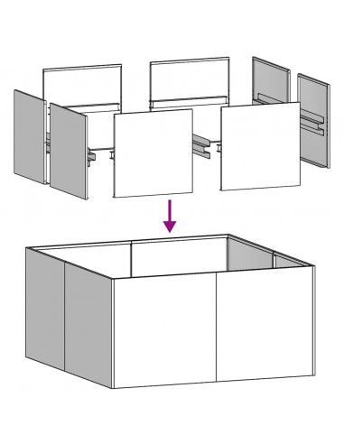 Fioriera Antracite 80x80x40 cm in Acciaio Laminato a Freddo