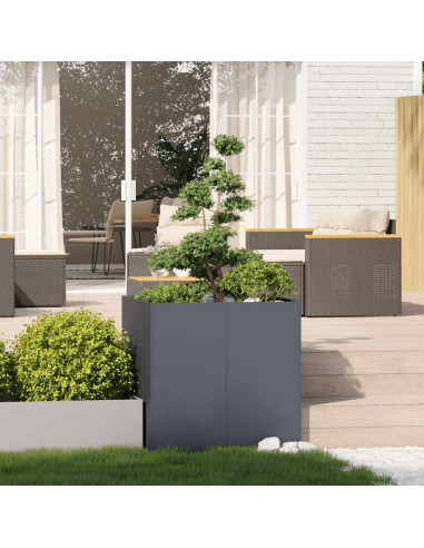 Fioriera Antracite 80x80x80 cm in Acciaio